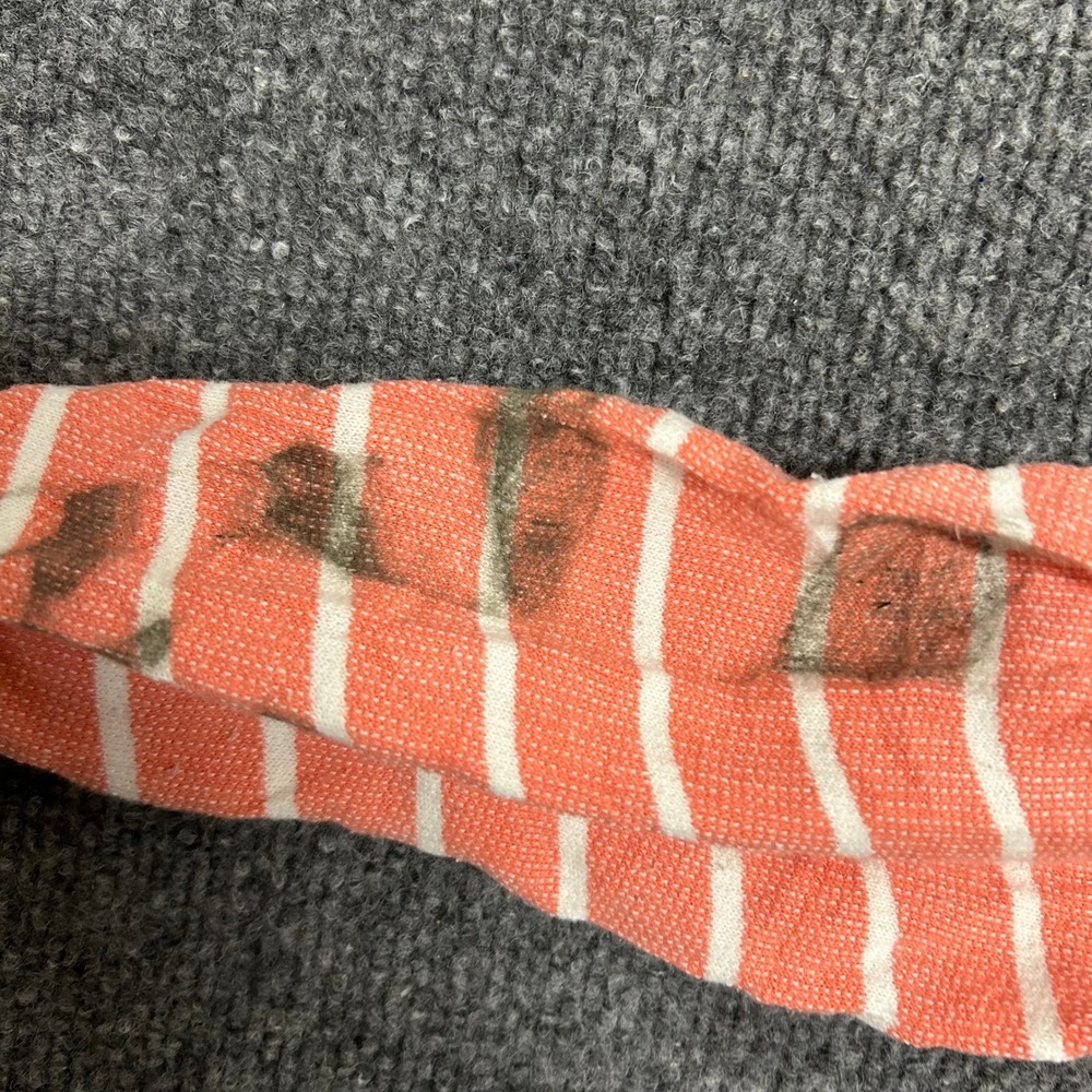 Columbia Hoodie Womens XS Orange White Striped V-Neck Casual Pullover Stained - Picture 4 of 8